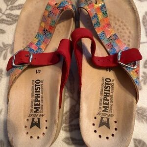 Mephisto Red and Multicolor Sandals For Women EU size 41